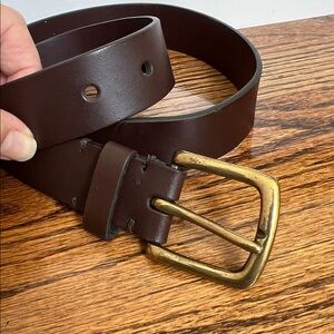 GAP Kids Brown Leather Belt with Brass Buckle